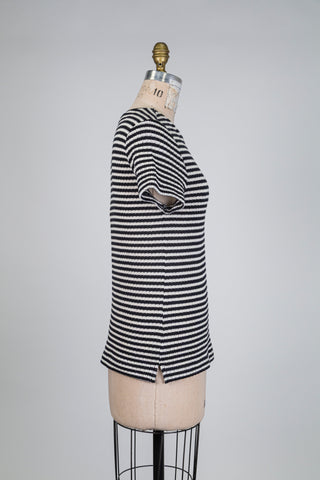 Black and cream striped knit T-shirt (10)