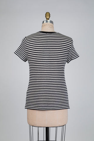 Black and cream striped knit T-shirt (10)