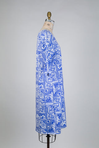 Azure Blue Print Dress (L)