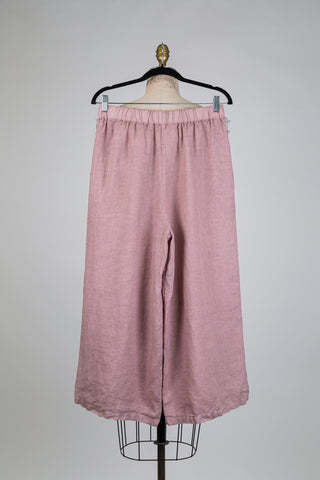 Ash pink wide-leg linen trousers (S)