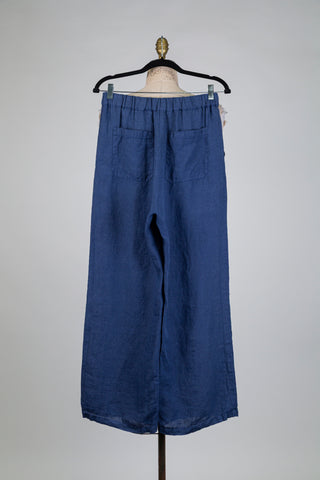 Indigo Blue Linen Trousers (S)