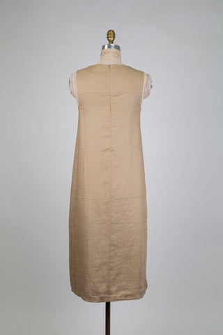 Robe droite en lin sable (S)