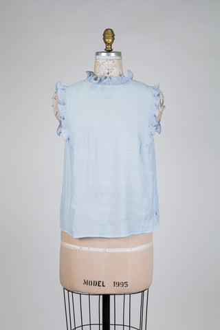 Soft blue blouse with delicate ruffles (6)