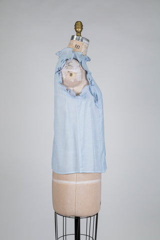 Soft blue blouse with delicate ruffles (6)