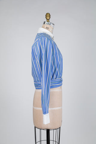 Blouse with cinched waist and jeweled collar (4 to 12)