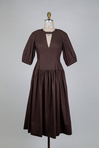 Robe brun chocolat à dos croisé (2 à 8)