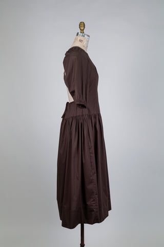 Robe brun chocolat à dos croisé (2 à 8)