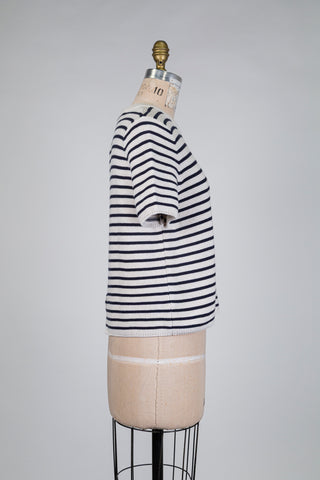 Chandail en tricot crème à rayures (8+10)