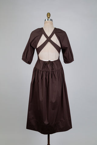 Robe brun chocolat à dos croisé (2 à 8)