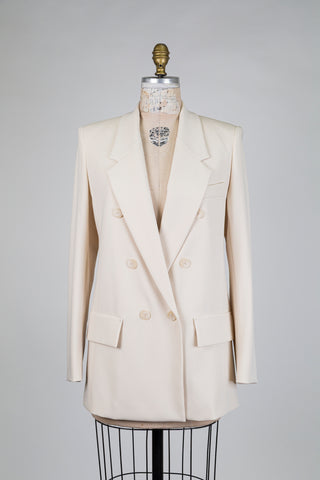 Double-breasted cream blazer (4 to 14)