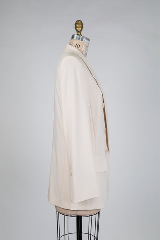 Double-breasted cream blazer (4 to 14)