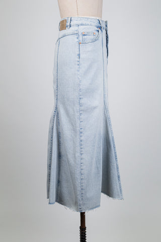Washed denim trumpet skirt (8 to 12 years)