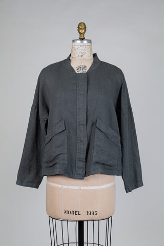 Dark grey linen jacket (12+14)