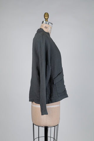 Dark grey linen jacket (12+14)