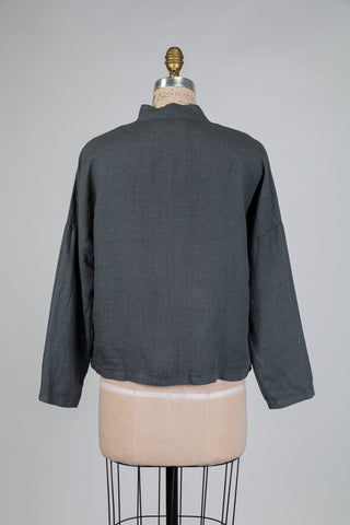 Dark grey linen jacket (12+14)
