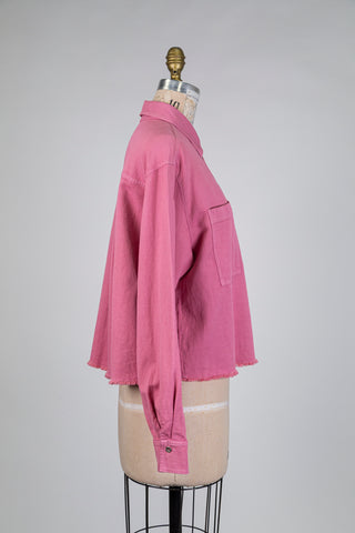 Chemisier rose à ourlet frangé (10+12)