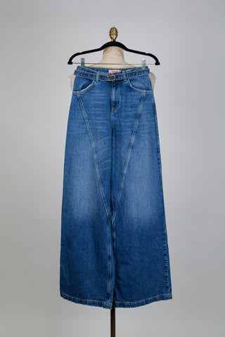 Pantalon denim à coutures déco (24+26)