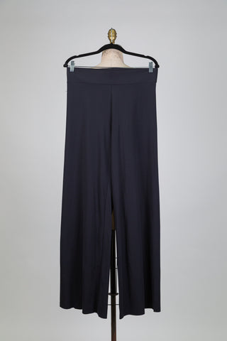 Pantalon souple noir à jambe large (10)