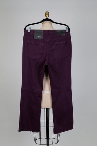 Pantalon denim aubergine à taille bijou (6-8-12-14)