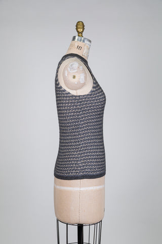 Two-tone grey and sequin tank top (4-6-10)