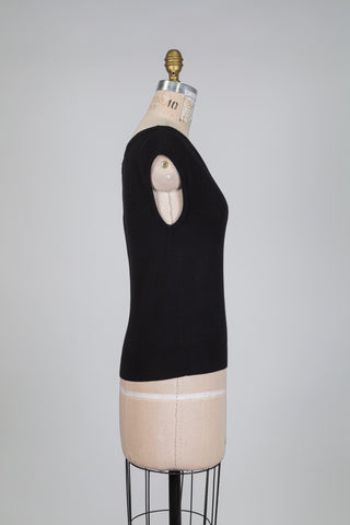 Black knit tank top with boat neck (12)