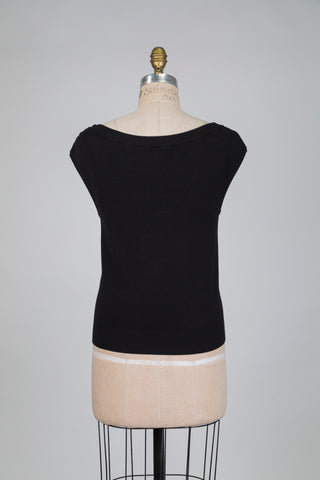 Black knit tank top with boat neck (12)
