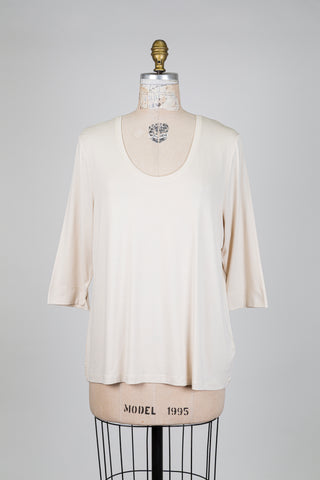 T-shirt crème à manches 3/4 (16)