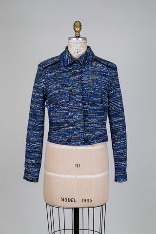 Spencer en tweed bleu et blanc (4)