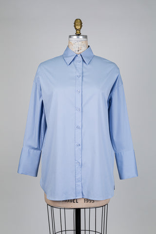 Classic blue cotton blouse (2)