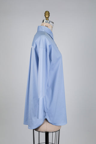Classic blue cotton blouse (2)