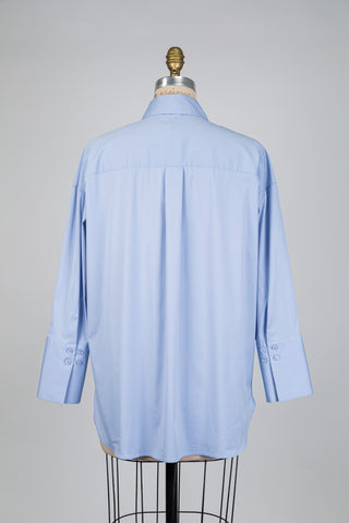 Classic blue cotton blouse (2)