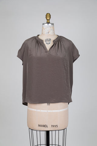 Blouse fluide gris taupe (8+10)