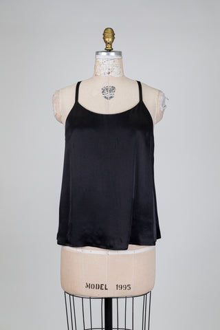 Haut en satin noir dos nageur (4 à 10)