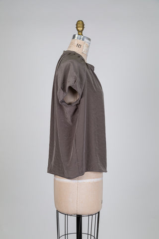 Blouse fluide gris taupe (8+10)