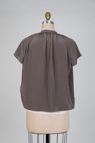 Blouse fluide gris taupe (8+10)