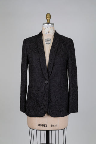 Black embroidered lace blazer (4+6)