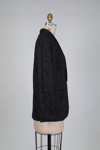 Black embroidered lace blazer (4+6)