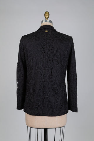 Black embroidered lace blazer (4+6)