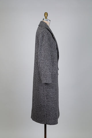 Black and white herringbone oversized coat (4+14)