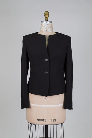 Blazer noir cintré structuré (6/8)