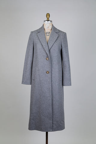 Pearl grey coat in virgin wool blend (4+10)