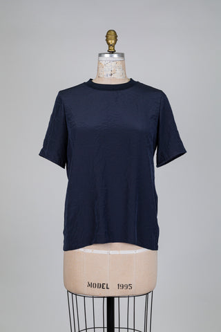 T-shirt marine devant satiné (4-8-10)