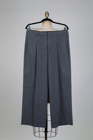 Heather grey cargo tailored trousers (10)