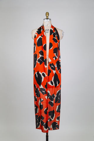 Graphic leopard print orange scarf (XXL)