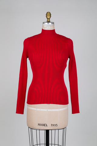 Open-back red sweater (S)