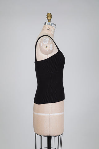 Haut en tricot noir à encolure cœur (M+L)