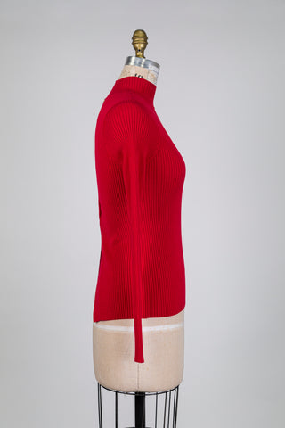 Open-back red sweater (S)