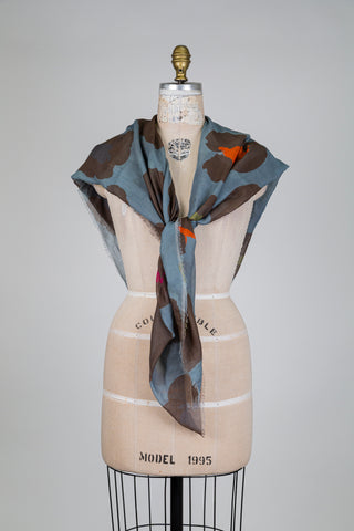 Foulard bleu léopard coloré (TU)