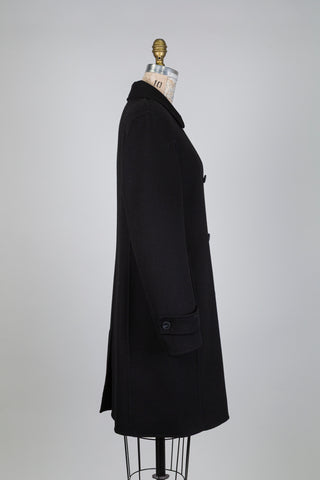Manteau noir à double boutonnage (6-8-12)