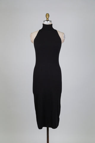 Robe col roulé en tricot noir (M)